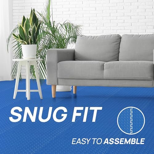 Yes4All 24SQFT-120SQFT Exercise Mat for Home Gym Users, Durable EVA Interlocking Foam Tiles with Border Design for Fitne