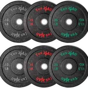 Yes4All 2" Bumper Plate, Olympic Rubber Weight Plate for Home Gym and Strength Training | Yes4All 2" Bumper Plate, Less