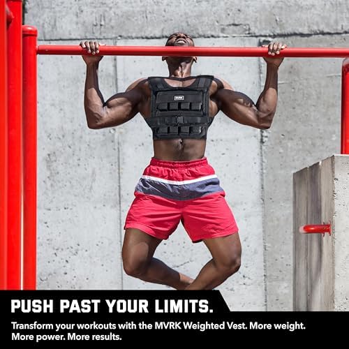 MVRK Weighted Vest for Men | 80lbs - Adjustable Weight Vest with Iron Weights - Heavy Duty Workout Vest for Functional T