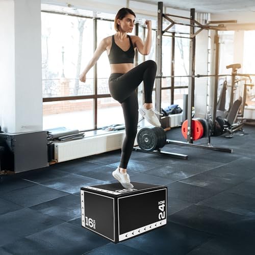 BalanceFrom 3-in-1 Foam Plyometric Jump Box - Multiple Height Options for Home Gym Strength and Agility Training