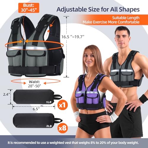 Sportneer Adjustable Weighted Vest for Walking and Running | Sportneer Washable Weight Vest for Women and Men | Sportne