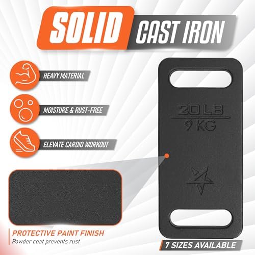 Yes4All Rucking Weight 10 LB, Cast Iron, Ergonomic Handle, Protective Finish, Fitness Walking, Hiking, Resistance Traini