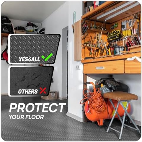 Yes4All 24SQFT-120SQFT Exercise Mat for Home Gym Users, Durable EVA Interlocking Foam Tiles with Border Design for Fitne