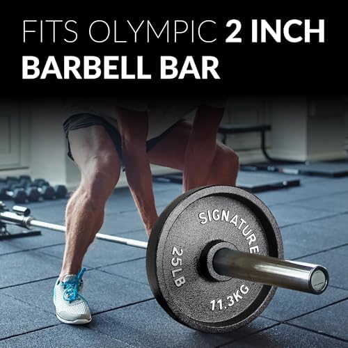 Fitvids Deep Dish 2-Inch Olympic Cast Iron Weight Plates with E-Coating Strength Training Equipment for Home Gyms and Fi