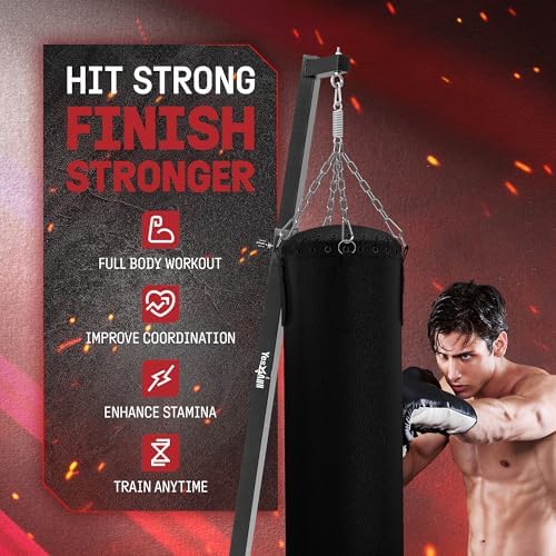 Yes4All Punching Bag Hanger, Heavy Bag Spring 555 LB Capacity, Indoor & Outdoor Mounting, Strong & Durable for Boxing Ba
