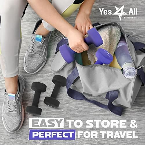 Yes4All Neoprene Coated Dumbbell Hand Weights - Multiple Weight Options for Home Workouts | Yes4All Anti-Slip Neoprene