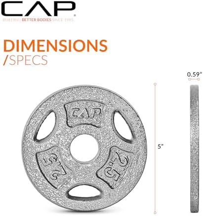 Standard CAP Barbell 1-Inch Grip Weight Plates for Home Gym Enthusiasts | CAP Barbell 1-Inch Grip Weight Plates with Du