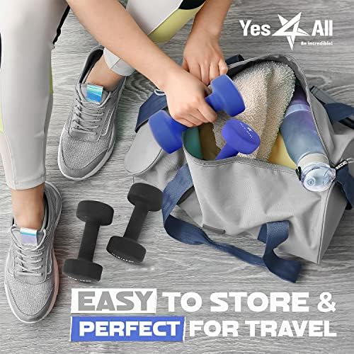 Yes4All Neoprene Coated Dumbbell Hand Weights - Multiple Weight Options for Home Workouts | Yes4All Anti-Slip Neoprene