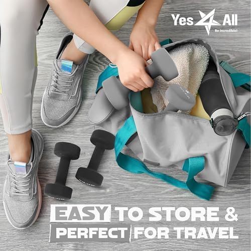 Yes4All Neoprene Coated Dumbbell Hand Weights - Multiple Weight Options for Home Workouts | Yes4All Anti-Slip Neoprene