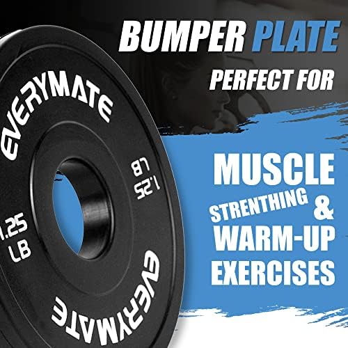 Everymate Black Changeable Weight Plates 1.25LB |5LB 5LB Set Fractional Olympic Bumper Plates for Cross Training Steel I
