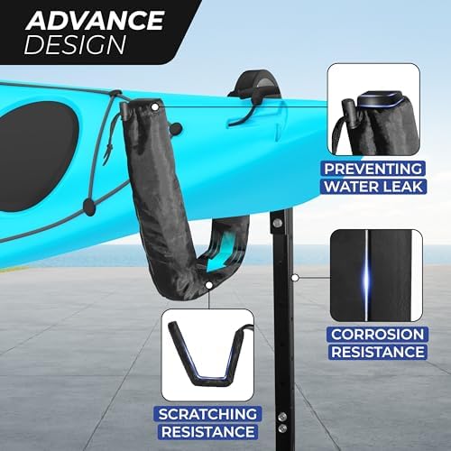 Yes4All 175 lbs Durable Steel Outdoor Kayak Stand for Storage in Garage, Ideal for Kayaks and Surfboards, Features Locki