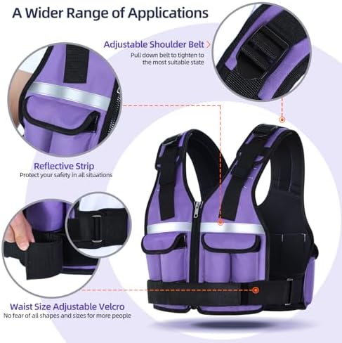 Sportneer Adjustable Weighted Vest for Walking and Running | Sportneer Washable Weight Vest for Women and Men | Sportne