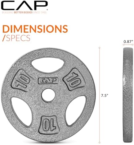 Standard CAP Barbell 1-Inch Grip Weight Plates for Home Gym Enthusiasts | CAP Barbell 1-Inch Grip Weight Plates with Du