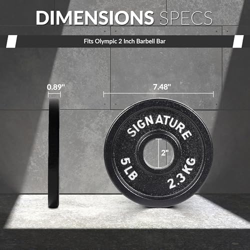 Fitvids Deep Dish 2-Inch Olympic Cast Iron Weight Plates with E-Coating Strength Training Equipment for Home Gyms and Fi
