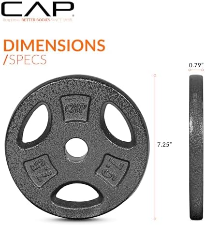 Standard CAP Barbell 1-Inch Grip Weight Plates for Home Gym Enthusiasts | CAP Barbell 1-Inch Grip Weight Plates with Du