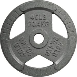Yes4All Tri-Grip Handles Cast Iron Olympic Weight Plates - 2-Inch Weight Plates for Strength Training Exercises Yes4All