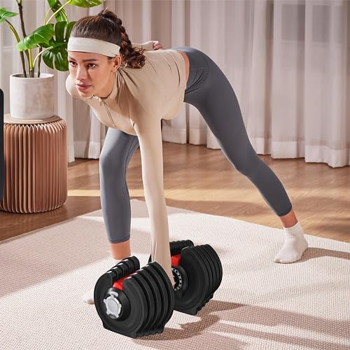 Yaheetech Adjustable Dumbbell Set for Men/Women Home Gym Strength Training Equipment Yaheetech Adjustable Dumbbells Fast