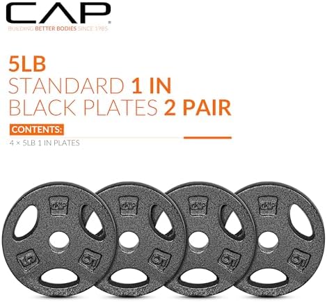 Standard CAP Barbell 1-Inch Grip Weight Plates for Home Gym Enthusiasts | CAP Barbell 1-Inch Grip Weight Plates with Du
