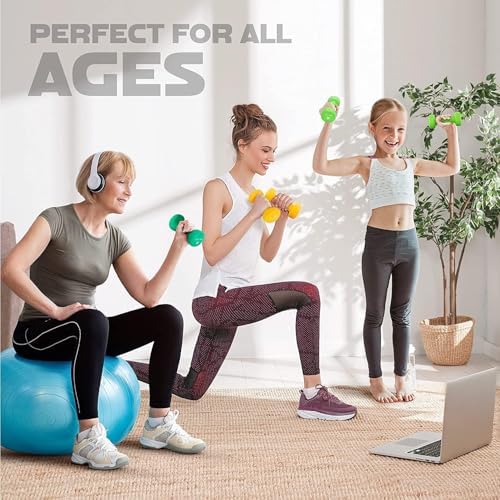 Yes4All Neoprene Coated Dumbbell Hand Weights - Multiple Weight Options for Home Workouts | Yes4All Anti-Slip Neoprene