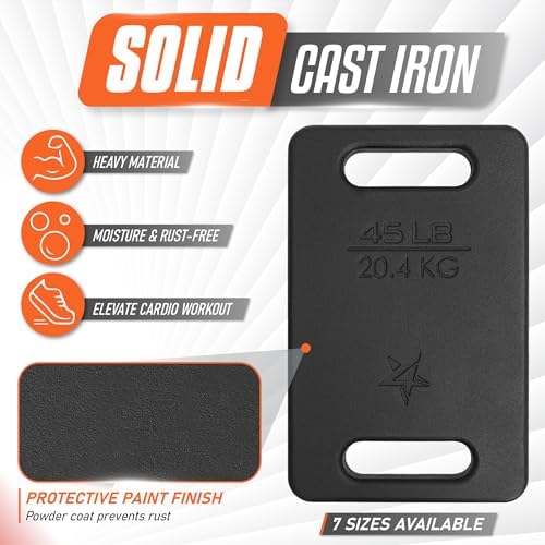 Yes4All Rucking Weight 10 LB, Cast Iron, Ergonomic Handle, Protective Finish, Fitness Walking, Hiking, Resistance Traini