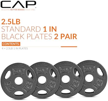 Standard CAP Barbell 1-Inch Grip Weight Plates for Home Gym Enthusiasts | CAP Barbell 1-Inch Grip Weight Plates with Du