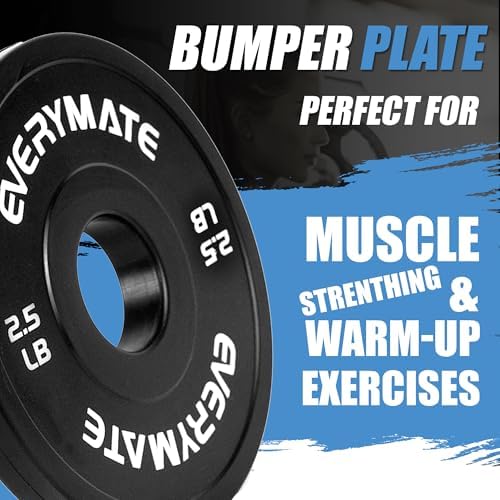 Everymate Black Changeable Weight Plates 1.25LB |5LB 5LB Set Fractional Olympic Bumper Plates for Cross Training Steel I