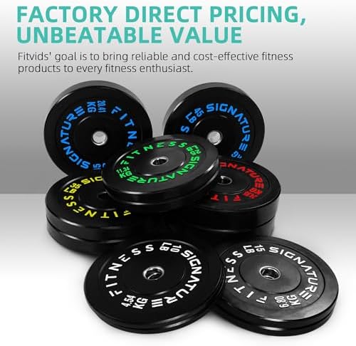 Fitvids Olympic Bumper Plates Set for Strength Training & Weightlifting, Paris Design, Multiple Options Fitvids Olympic