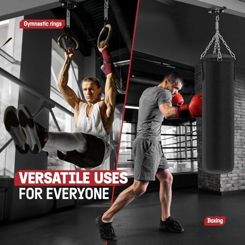 Yes4All Punching Bag Hanger, Heavy Bag Spring 555 LB Capacity, Indoor & Outdoor Mounting, Strong & Durable for Boxing Ba