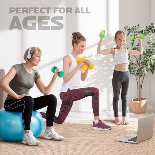 Yes4All Neoprene Coated Dumbbell Hand Weights - Multiple Weight Options for Home Workouts | Yes4All Anti-Slip Neoprene