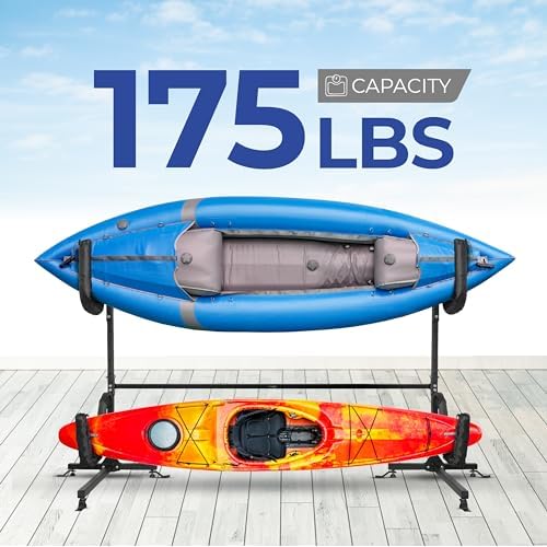 Yes4All 175 lbs Durable Steel Outdoor Kayak Stand for Storage in Garage, Ideal for Kayaks and Surfboards, Features Locki