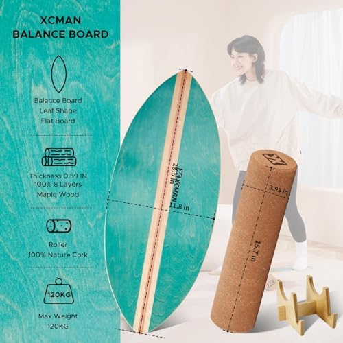 XCMAN Surf Balance Board Trainer for Adults and Kids - Non Slip Surface|Balance Board for Surfing,Snowboarding,Skateboar