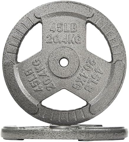 Fitvids Cast Iron Weight Plate 1 Inch Standard for Strength Training & Weightlifting, Multiple Weights Available