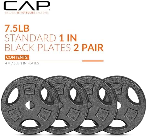 Standard CAP Barbell 1-Inch Grip Weight Plates for Home Gym Enthusiasts | CAP Barbell 1-Inch Grip Weight Plates with Du