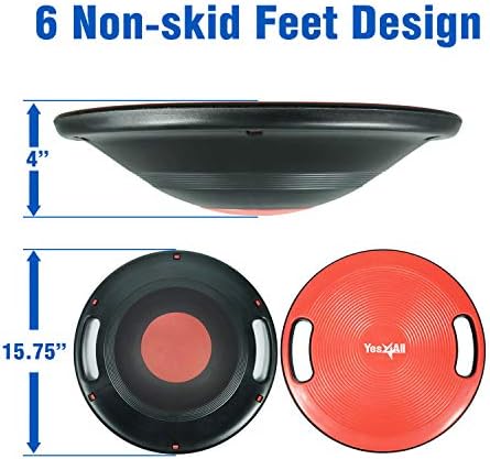 Upgraded Wobble Balance Board for Home Gym and Physical Therapy | Stability Board by Yes4All, Perfect for Standing Desk