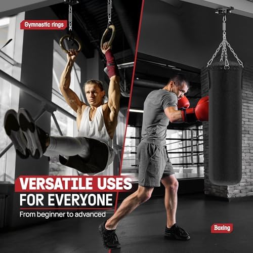 Yes4All Punching Bag Hanger, Heavy Bag Spring 555 LB Capacity, Indoor & Outdoor Mounting, Strong & Durable for Boxing Ba