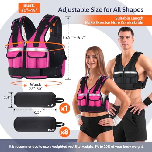 Sportneer Adjustable Weighted Vest for Walking and Running | Sportneer Washable Weight Vest for Women and Men | Sportne