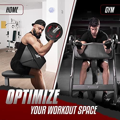 Yes4All Foam Preacher Curl Pad - Arms, Biceps and Triceps, Home Gym, Space-Saving Design, Easy to Use