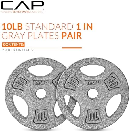 Standard CAP Barbell 1-Inch Grip Weight Plates for Home Gym Enthusiasts | CAP Barbell 1-Inch Grip Weight Plates with Du