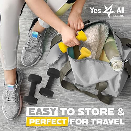 Yes4All Neoprene Coated Dumbbell Hand Weights - Multiple Weight Options for Home Workouts | Yes4All Anti-Slip Neoprene