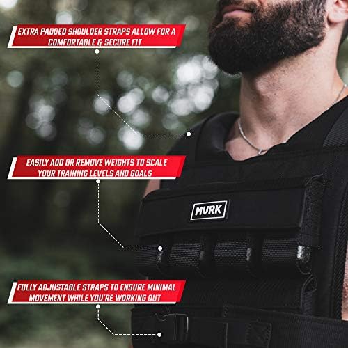 MVRK Weighted Vest for Men | 80lbs - Adjustable Weight Vest with Iron Weights - Heavy Duty Workout Vest for Functional T