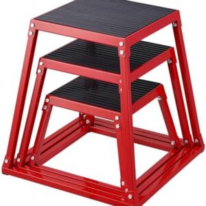 Plyometric Jump Box 3 Pcs Set, 12/18/24 Inch Fitness Exercise Platform, Home Gym Agility Training, Steel Anti-Slip Step