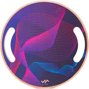 JFIT Balance Board, Premium Core Trainer Equipment for Balanced Workouts - 15.4” Wooden Wobble Boards - 18° Tilting Angl