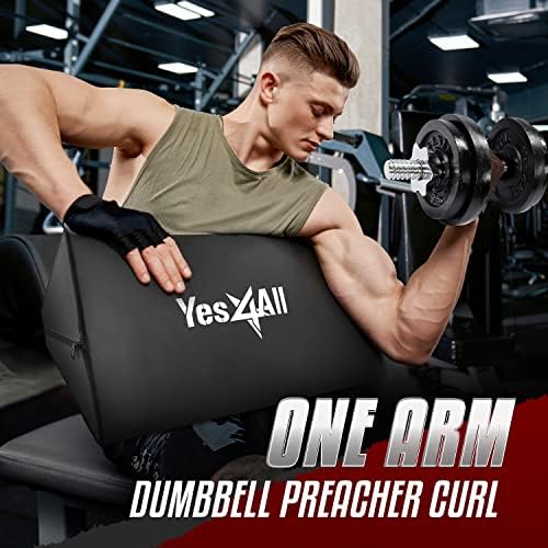 Yes4All Foam Preacher Curl Pad - Arms, Biceps and Triceps, Home Gym, Space-Saving Design, Easy to Use