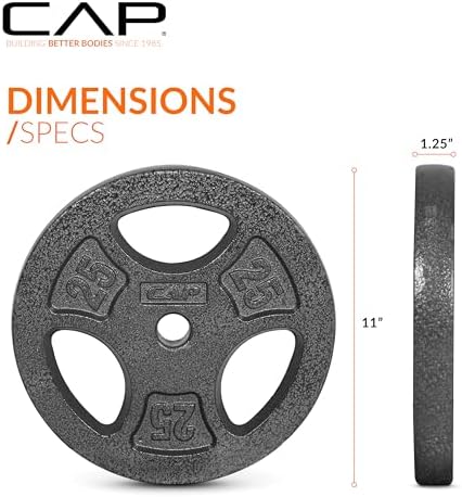 Standard CAP Barbell 1-Inch Grip Weight Plates for Home Gym Enthusiasts | CAP Barbell 1-Inch Grip Weight Plates with Du