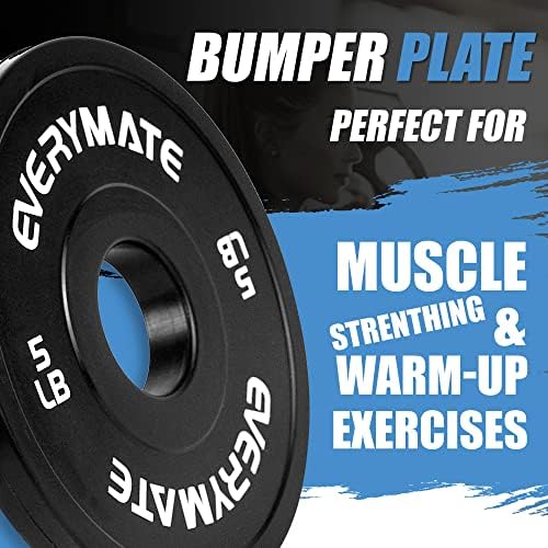 Everymate Black Changeable Weight Plates 1.25LB |5LB 5LB Set Fractional Olympic Bumper Plates for Cross Training Steel I