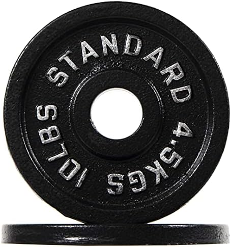 Fitvids Olympic Cast Iron Weight Plate 2-Inch for Strength Training & Weightlifting, Home Gym, Multiple Weights Availabl