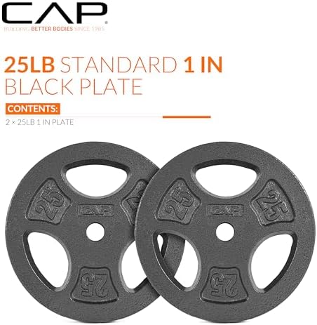 Standard CAP Barbell 1-Inch Grip Weight Plates for Home Gym Enthusiasts | CAP Barbell 1-Inch Grip Weight Plates with Du