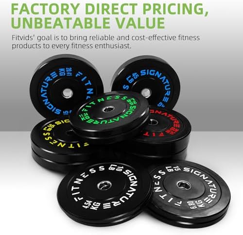 Fitvids Olympic Bumper Plates Set for Strength Training & Weightlifting, Paris Design, Multiple Options Fitvids Olympic