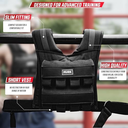 MVRK Weighted Vest for Men | 80lbs - Adjustable Weight Vest with Iron Weights - Heavy Duty Workout Vest for Functional T