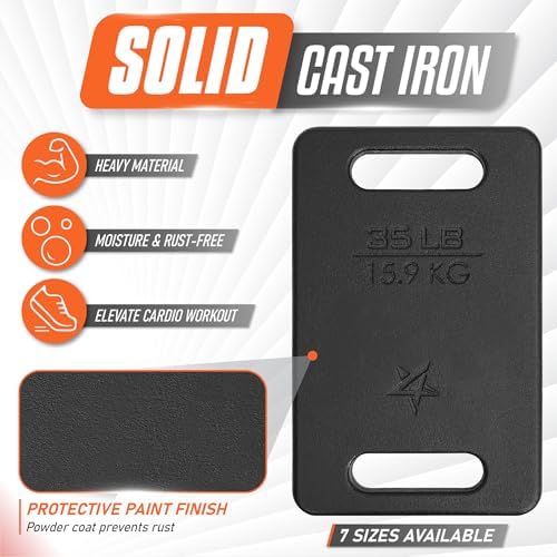 Yes4All Rucking Weight 10 LB, Cast Iron, Ergonomic Handle, Protective Finish, Fitness Walking, Hiking, Resistance Traini